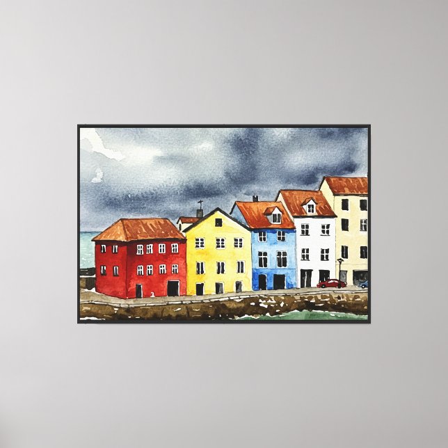 Pittoresk stad canvastryck (Framsida)