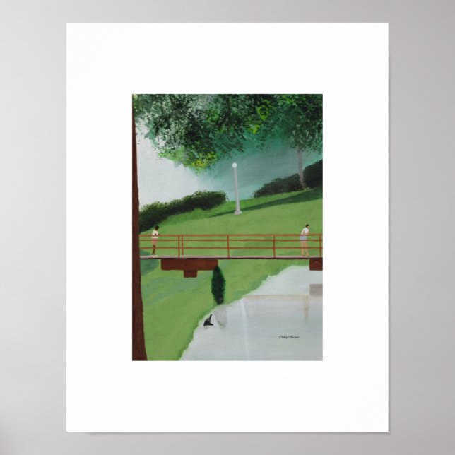 Pittoresk strandpromenad i parken. poster (Framsidan)