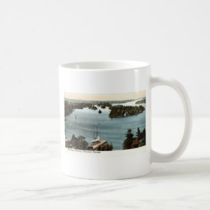 Pittoresk tusen vintage 1907 för öar NY Kaffemugg