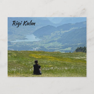 Pittoresk utsikt Rigi Kulm Schweiz Vykort