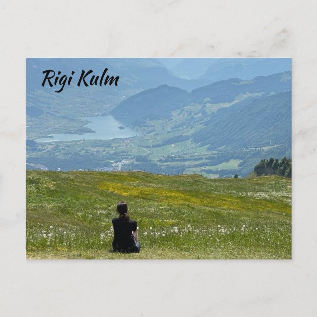 Pittoresk utsikt Rigi Kulm Schweiz Vykort (Framsida)