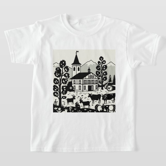Pittoreska bergslandskap t shirt (Laydown)