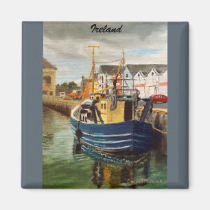 Pittoreska Galway City Irland Fiskebåt Magnet