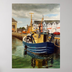 Pittoreska Galway City Irland Fiskebåt Poster