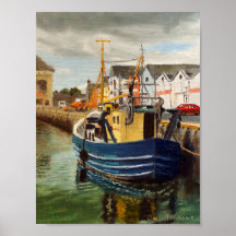 Pittoreska Galway City Irland Fiskebåt