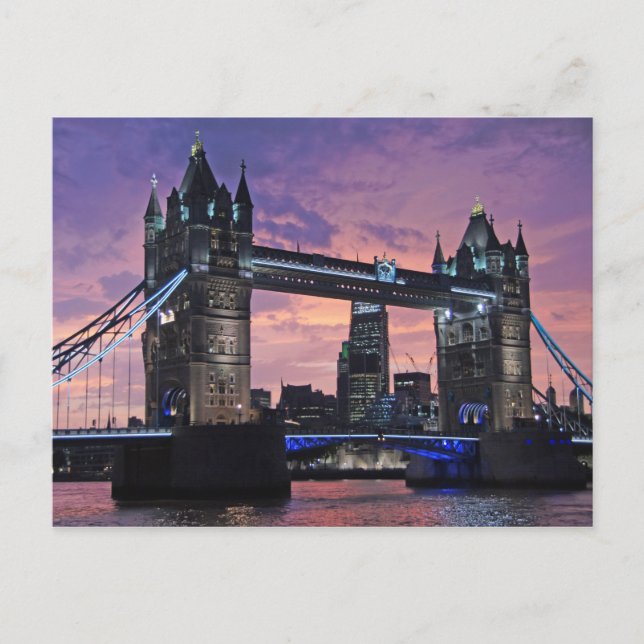 Pittoreska London Tower Bridge Vykort (Framsida)
