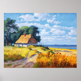 Pittoreska Sandstig som leder till en Vasstäckt St Poster