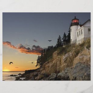 Pittoreskt Bar Harbor fyrskepp Scrapbookpapper