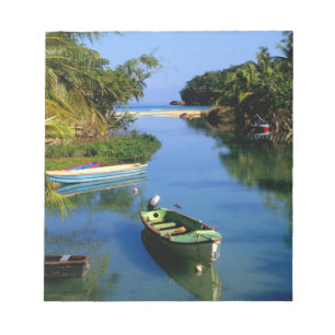 Pittoreskt flodområde nära Ocho Rios på Jamaica Anteckningsblock