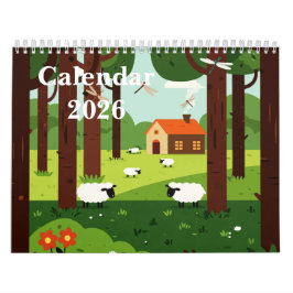 Pittoreskt landsbygdens landskap kalender