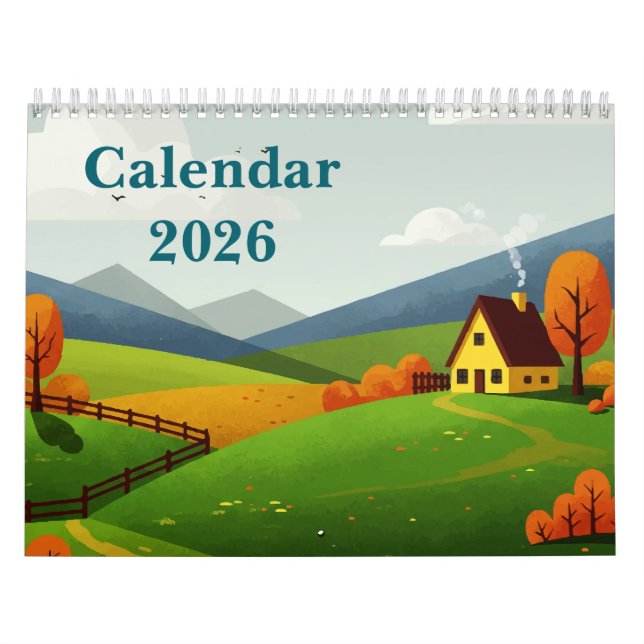 Pittoreskt landsbygdlandskap kalender (Omslag)