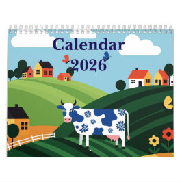 Pittoreskt landsbygdlandskap kalender