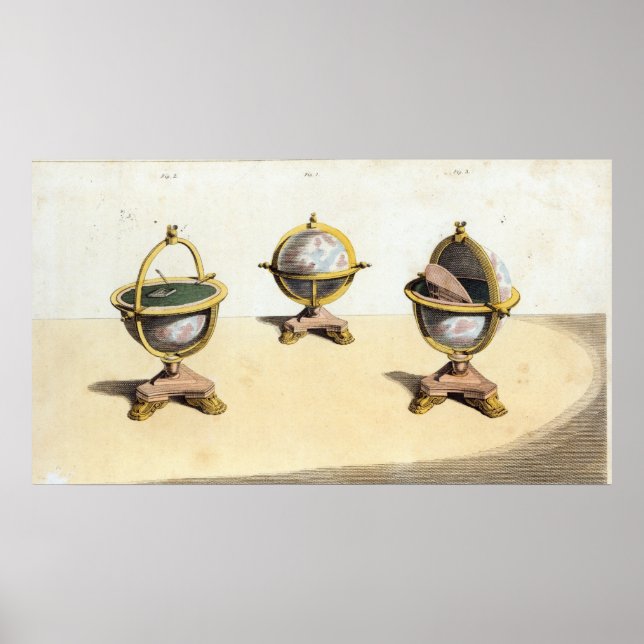 Pitt's Cabinett Globe Writing Bord Poster (Framsidan)