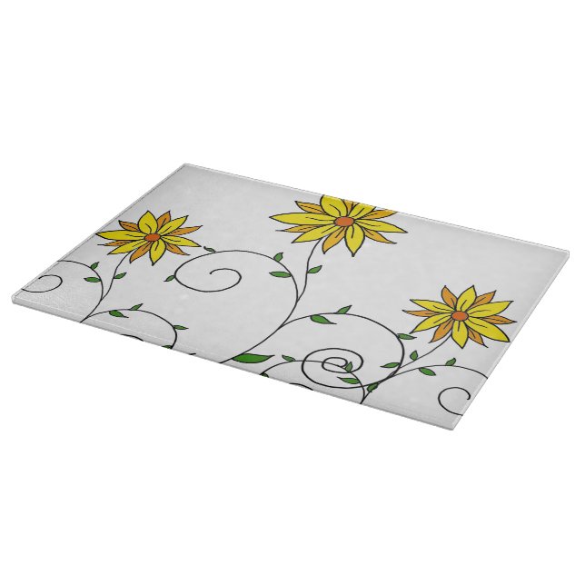 Pittsamt gul blomma doodle konst (Hörn)