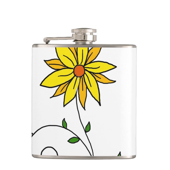 Pittsamt gul blomma doodle konst fickplunta (Framsidan)