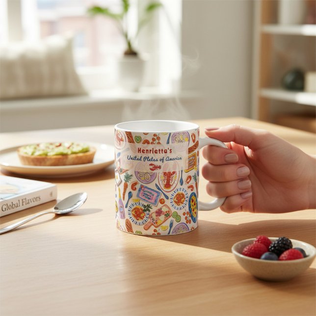 Pittsamt handritat matluntmönster för matpratare kaffemugg (Skapare uppladdad)