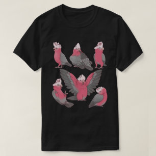 Pittsamt Rosa Galah Kakadu Fågelmönster T Shirt