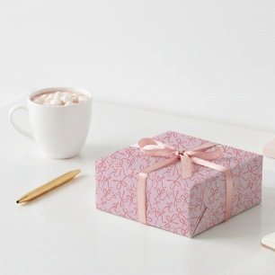 Pittsamt söta rosa slingor mönster flickig present presentpapper