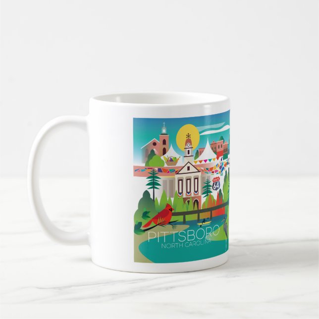 Pittsboro, North Carolina 11oz eller 15oz Mugg (Vänster)