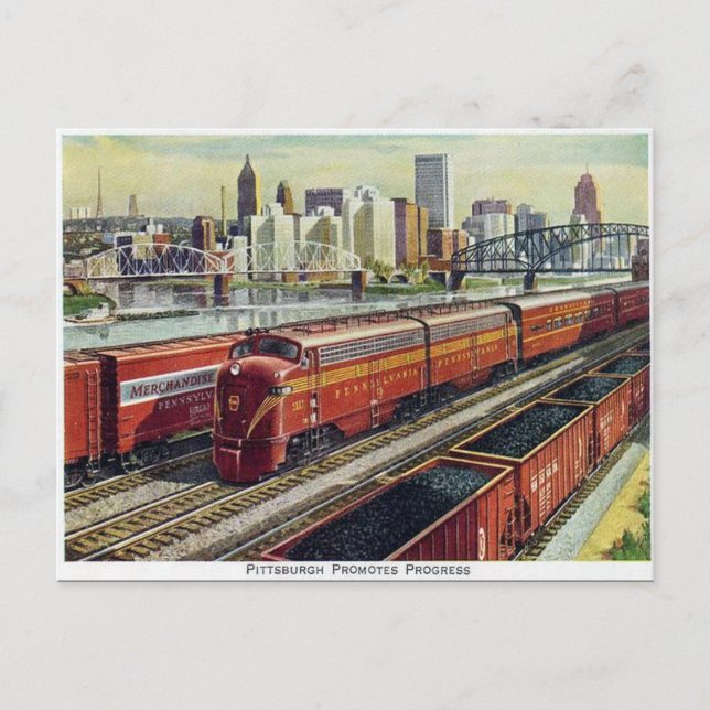 "Pittsburg främjar framsteg". Vykort (Framsida)