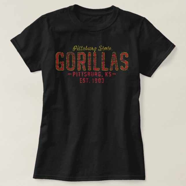 PITTSBURG STATE UNIVERSITETEN DISTRESSED PS-MERCH- T SHIRT (Design framsida)