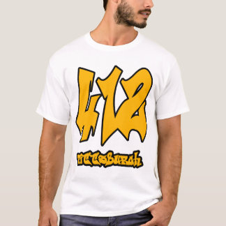 Pittsburgh 412 riktnummerskjorta - Steelers färger Tee Shirt