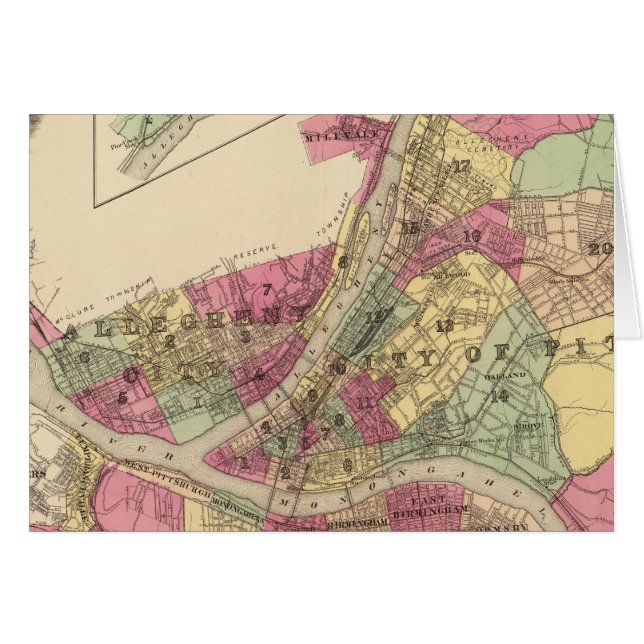 Pittsburgh, Allegheny Hälsningskort (Framsidan Horizontal)