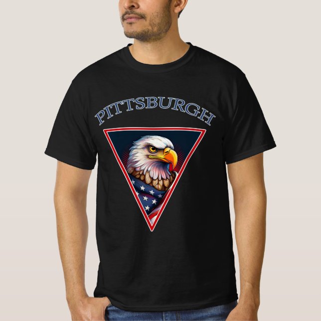 Pittsburgh Amerikansk Vitörn T Shirt (Framsida)
