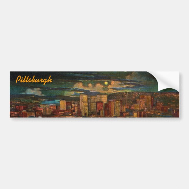 Pittsburgh av Moonlight Bumper Sticker Bildekal (Framsidan)