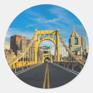 Pittsburgh Bridge Sticker Runt Klistermärke