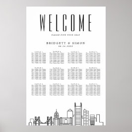 Pittsburgh Bröllop | 12 Bord-sätesdiagram Poster
