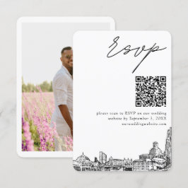 Pittsburgh Bröllop Modern OSA QR Code Small Tilläggskort