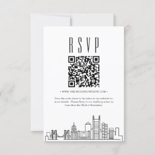 Pittsburgh Bröllop QR-OSA Inbjudningar
