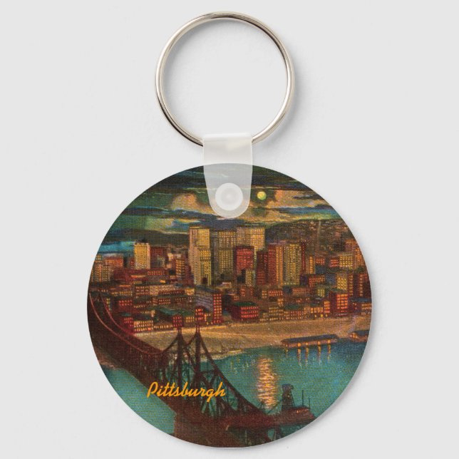 Pittsburgh by Moonlight Keychain Nyckelring (Framsida)