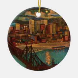 Pittsburgh by Moonlight Ornament