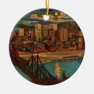 Pittsburgh by Moonlight Ornament