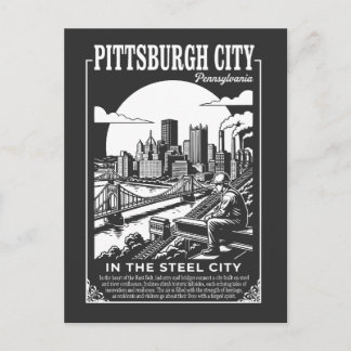 Pittsburgh City Pennsylvania I Stålstaden Vykort