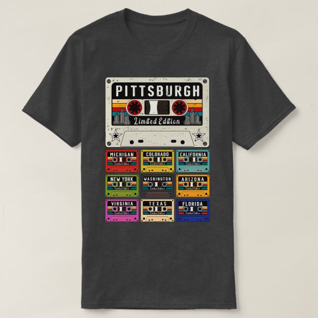 Pittsburgh City retro T Shirt (Design framsida)