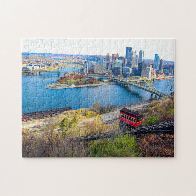 Pittsburgh Cityscape Jigszle Puzzle Pussel (Horisontell)