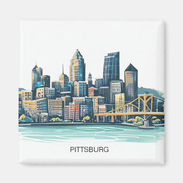 Pittsburgh Cityscape Magnet (Framsidan)