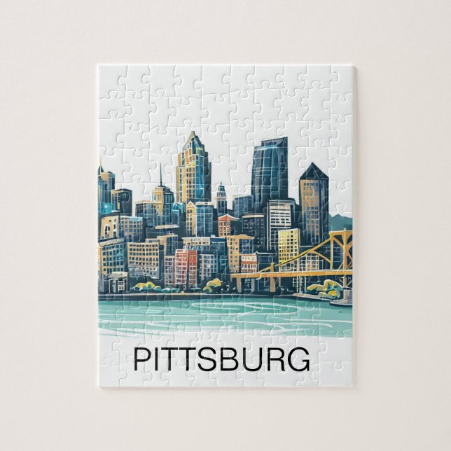 Pittsburgh Cityscape Pussel (Vertikal)