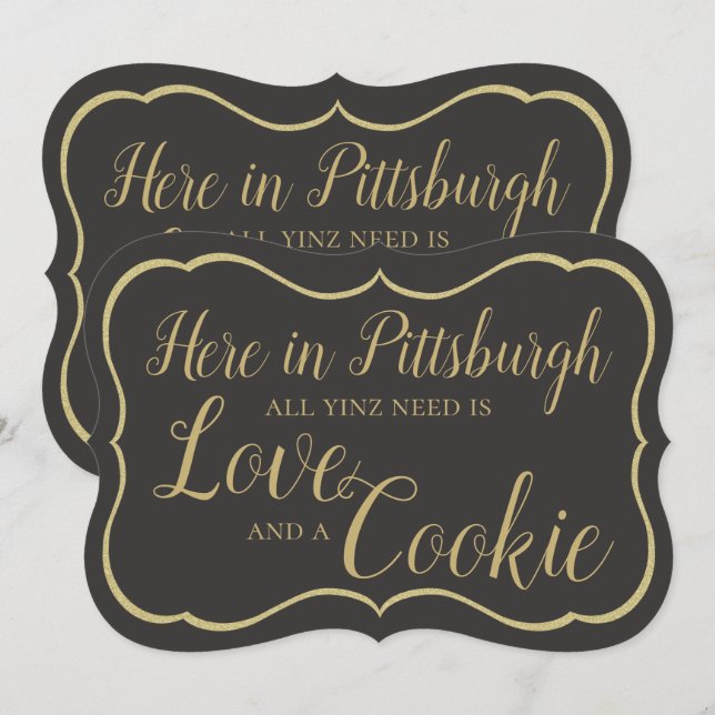 Pittsburgh Cookie Bord all Yinz behöver signatur Inbjudningar (Fram/baksida)