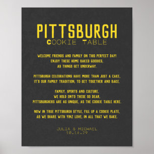 Pittsburgh Cookie Bord Bröllop Poster