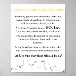Pittsburgh Cookie Bord Bröllop Sign Poster