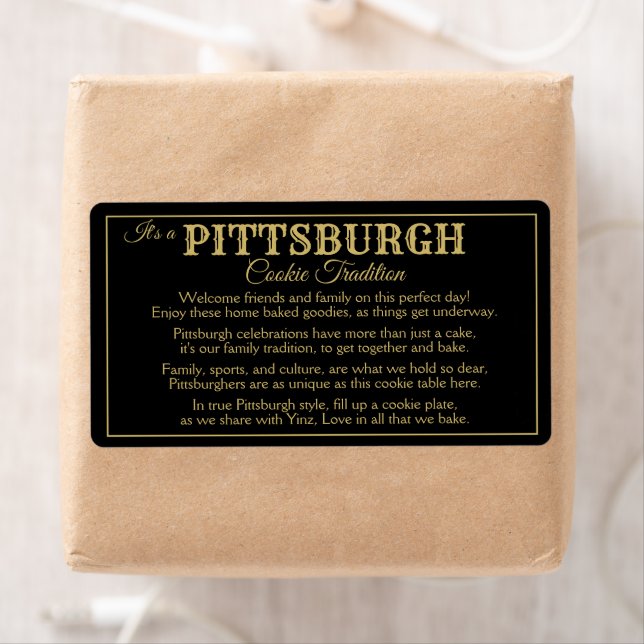 Pittsburgh Cookie Bord Sak Dikt etikett Fraktsedel (Insitu)