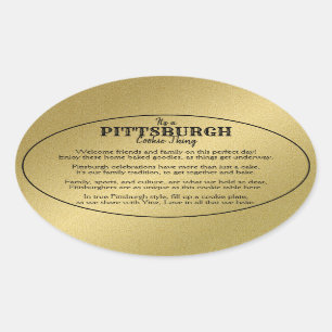 Pittsburgh Cookie Bord Sak Dikt Guld Ovalt Klistermärke
