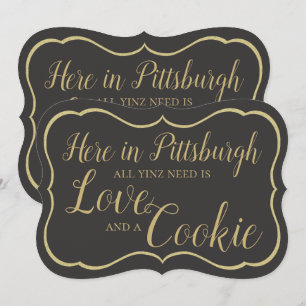 Pittsburgh Cookie Table All Yinz Behöver Skylt Inbjudningar