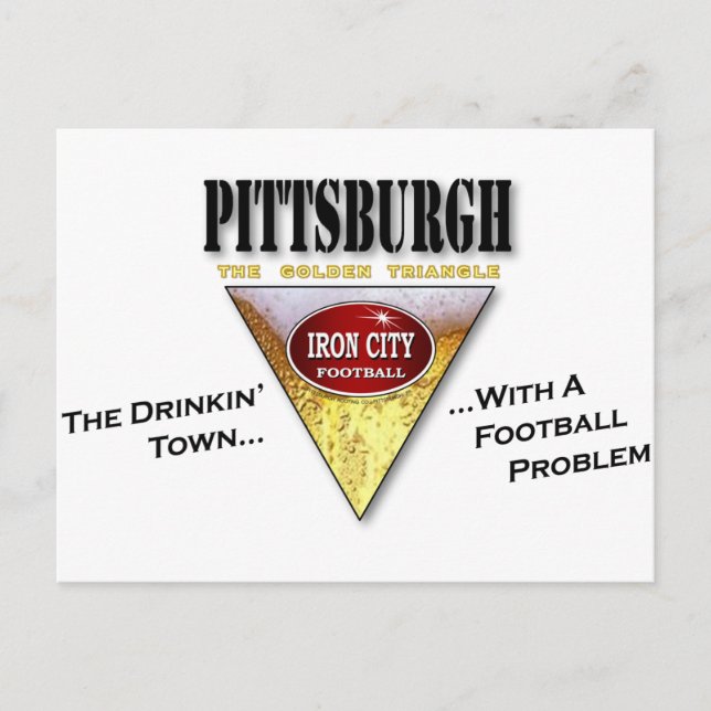 Pittsburgh Drinkin'Town med ett fotbollsproblem Vykort (Framsida)