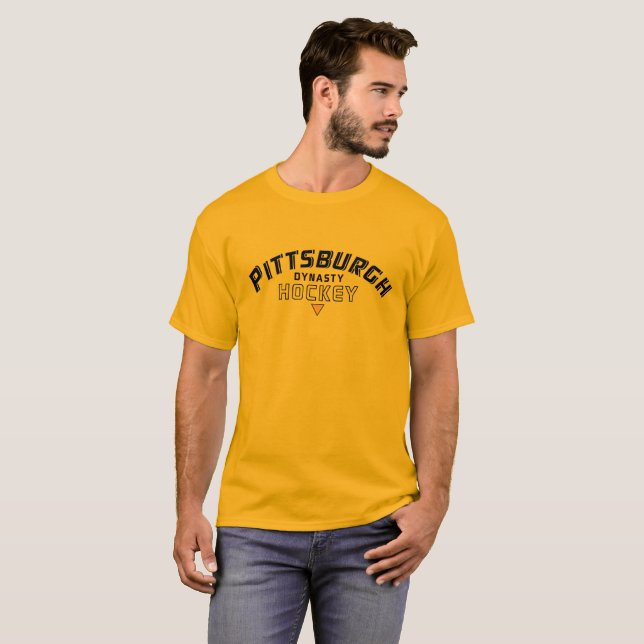 Pittsburgh Dynasty Hockey Guld T-Shirt (Hel framsida)
