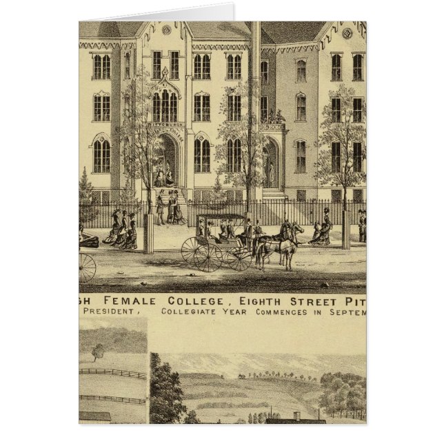 Pittsburgh Female College Pittsburgh Hälsningskort (Framsidan)